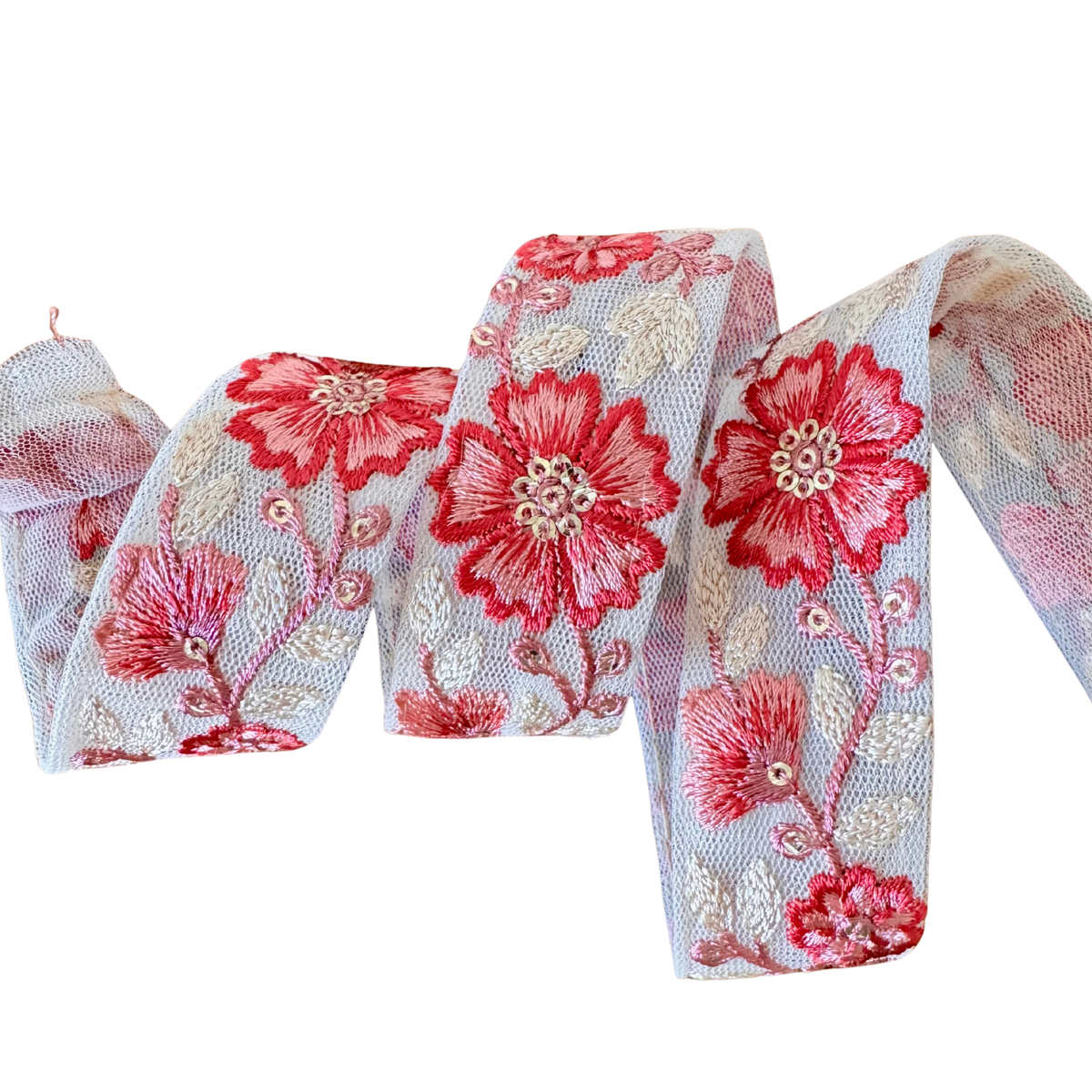 Maroon Floral Ribbon