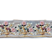 Mauve Ribbon With Floral Bouquets