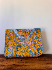 Medium Cotton Tote Bag – Yellow French Floral