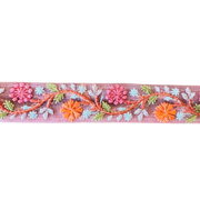 Narrow Pink Floral Ribbon