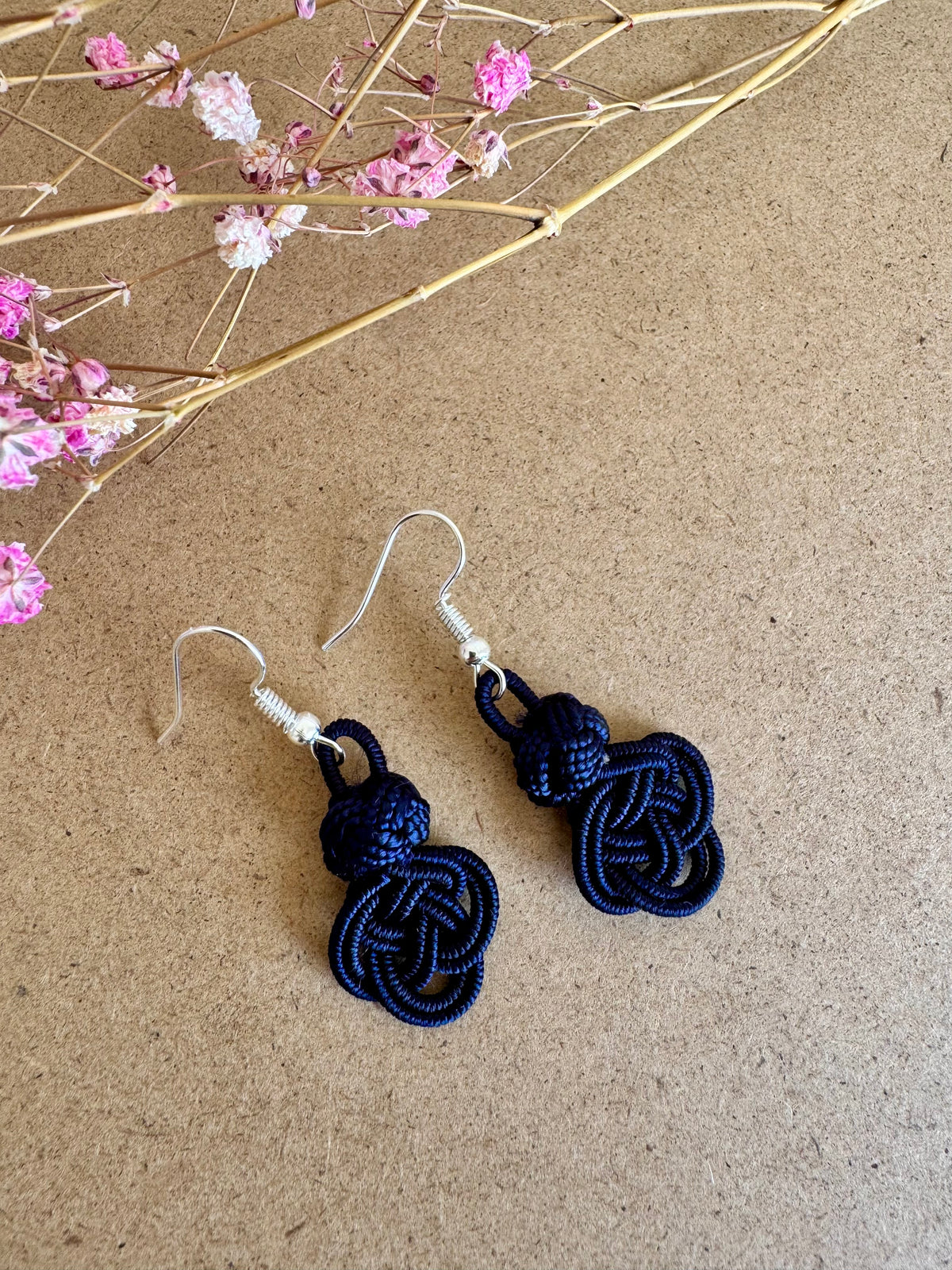 Navy Knot Earrings – EM005