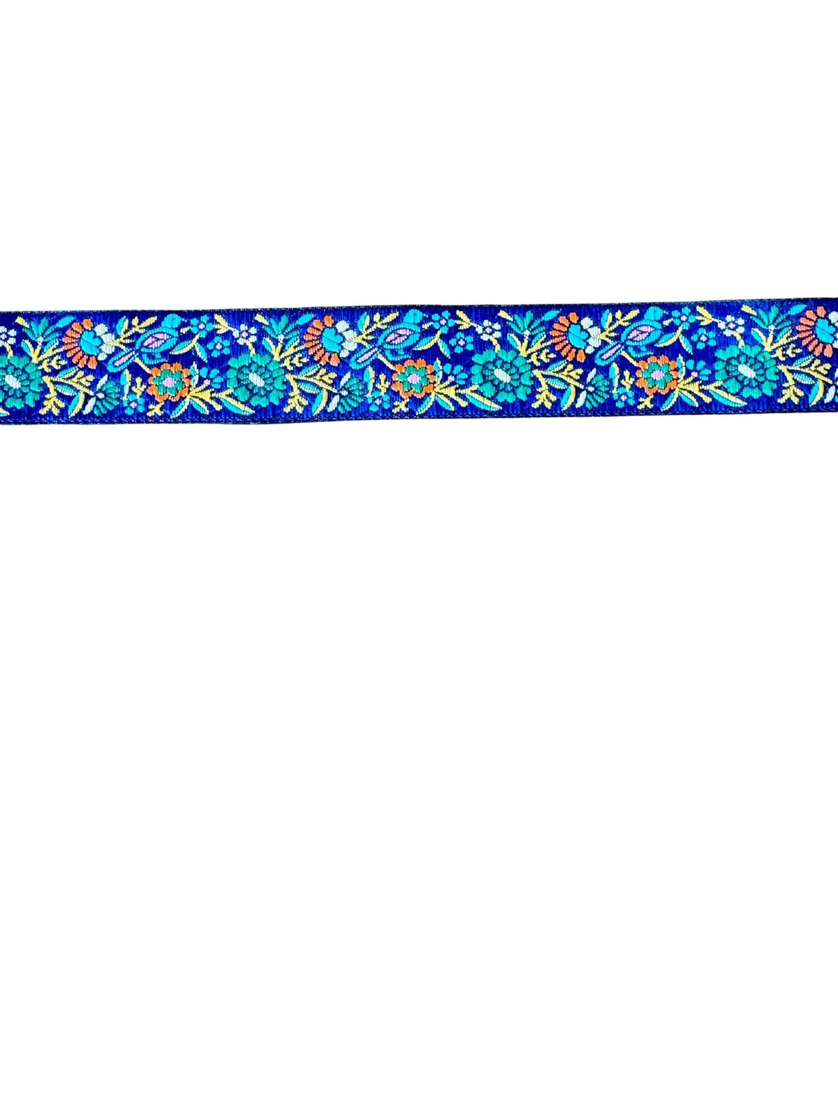 Navy Ribbon With Spring Floral With Birds