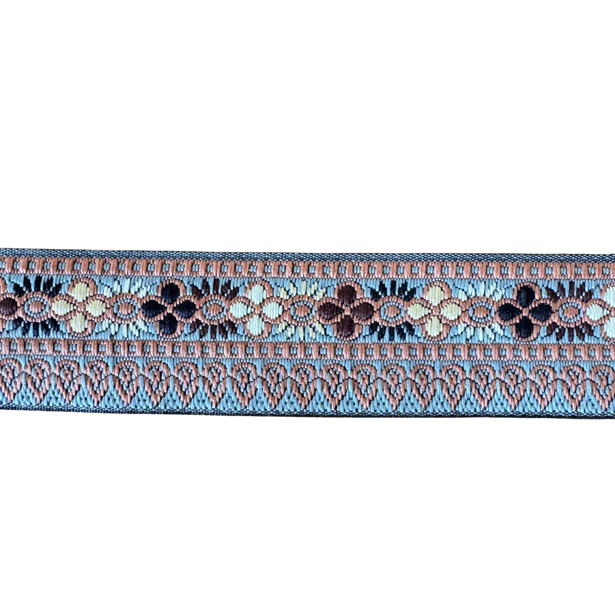 Pale Blue, Beige and Brown Pattern Ribbon