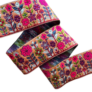 Peach Ribbon With Spring Garden