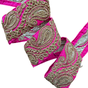 Pink & Gold Paisley Ribbon