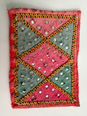 Pink & Green Vintage Patch From Gujarat