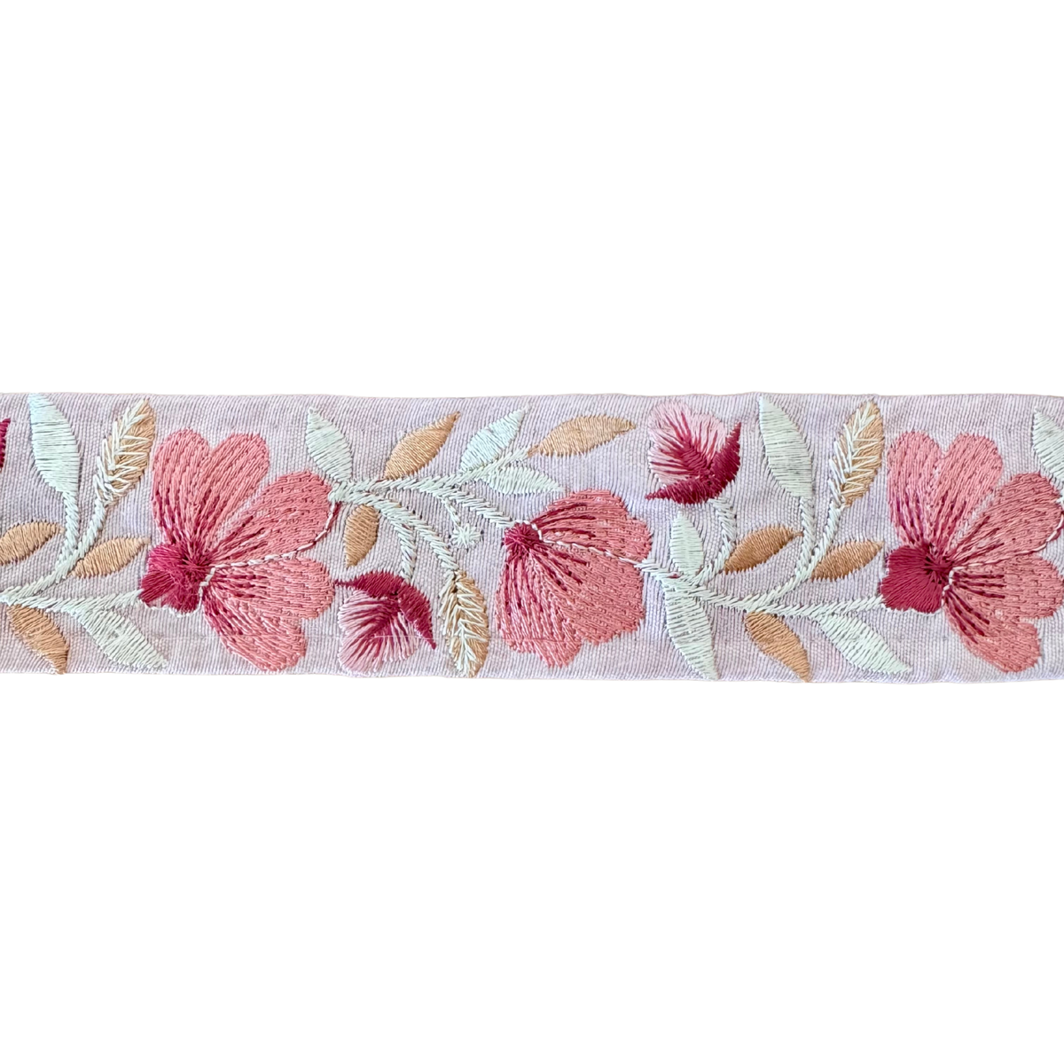 Pink Floral Ribbon With Dusty Pink Flowers