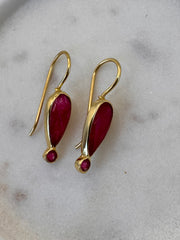 Pink Quartz Teardrop Earrings