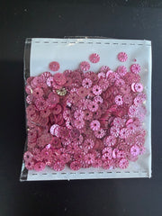 Rose Pink Sequins – Small Textured Round