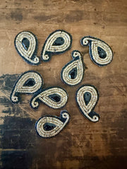Sequin Paisley – Black & Gold
