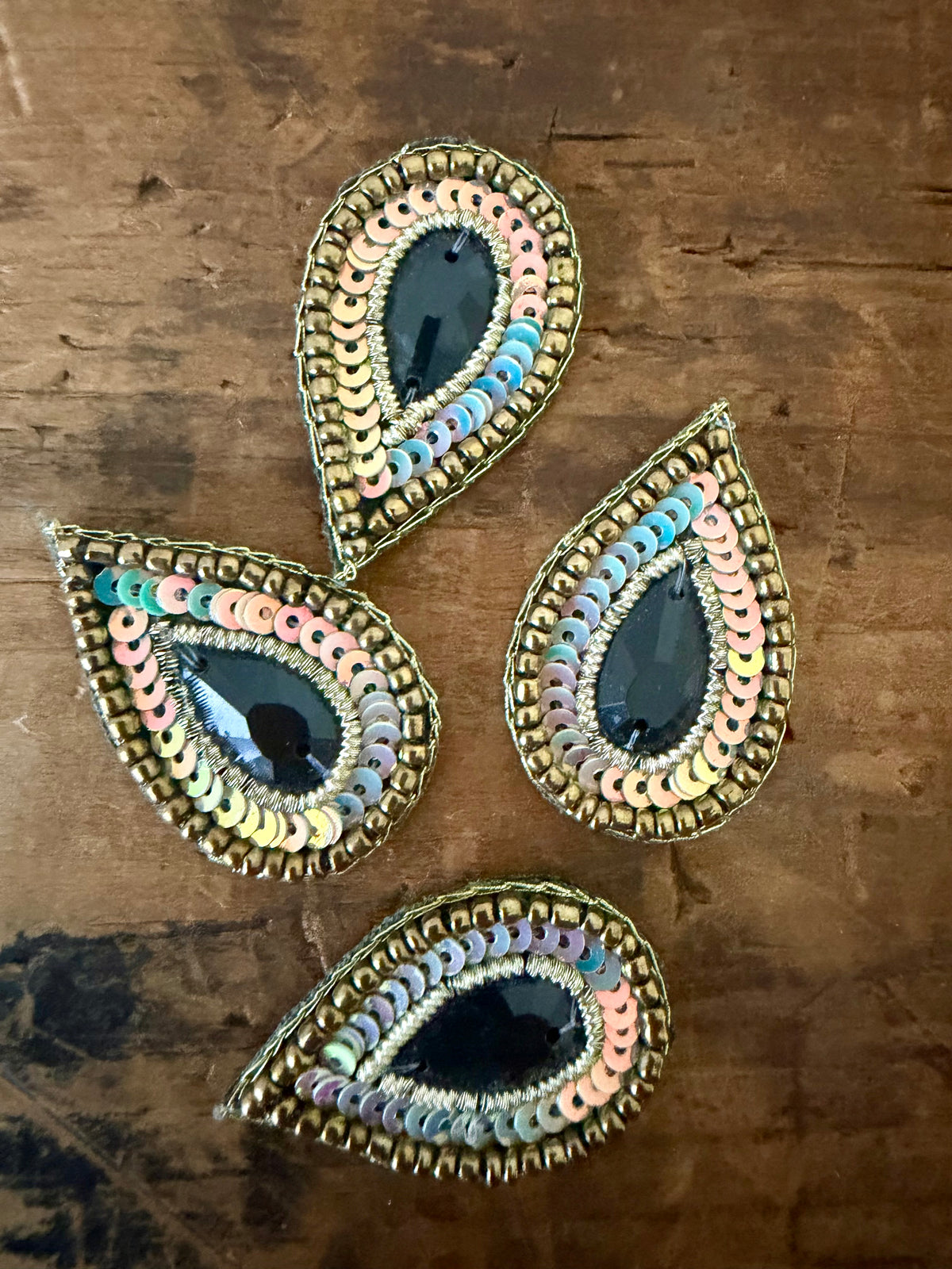 Sequin Teardrop – Black