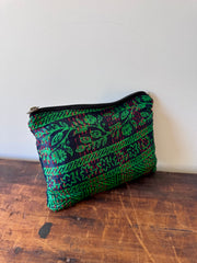 Silk Kantha Stitched Bag – Green & Navy