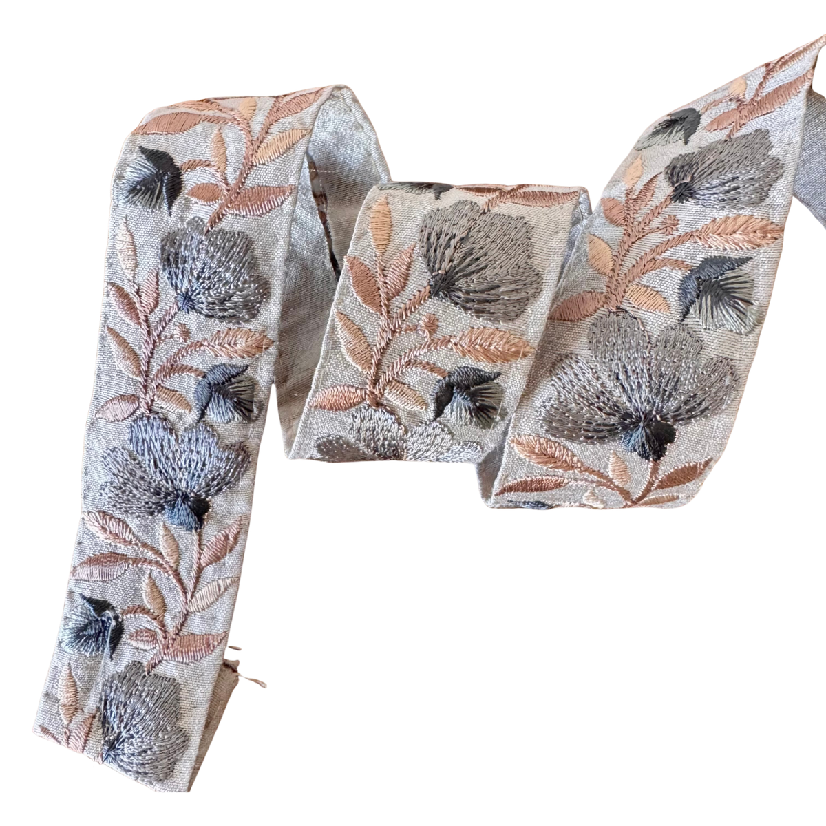 Slate Blue Floral Ribbon