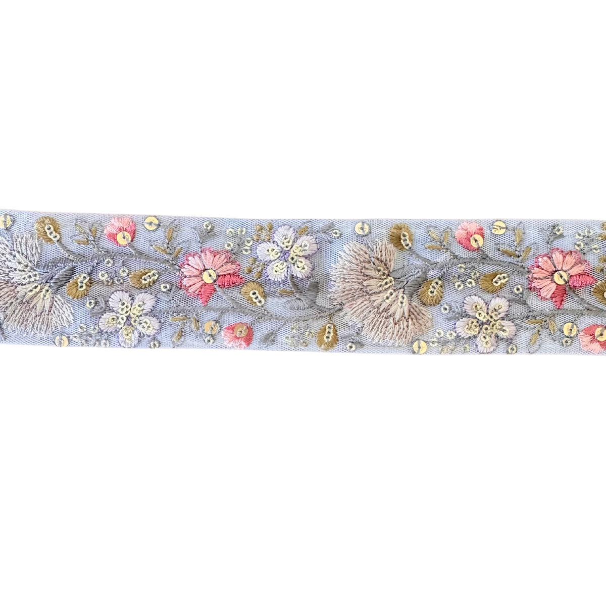 Slate BluenDelicate Floral Ribbon