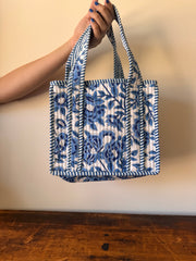 Small Tote Bag – Blue & White Floral