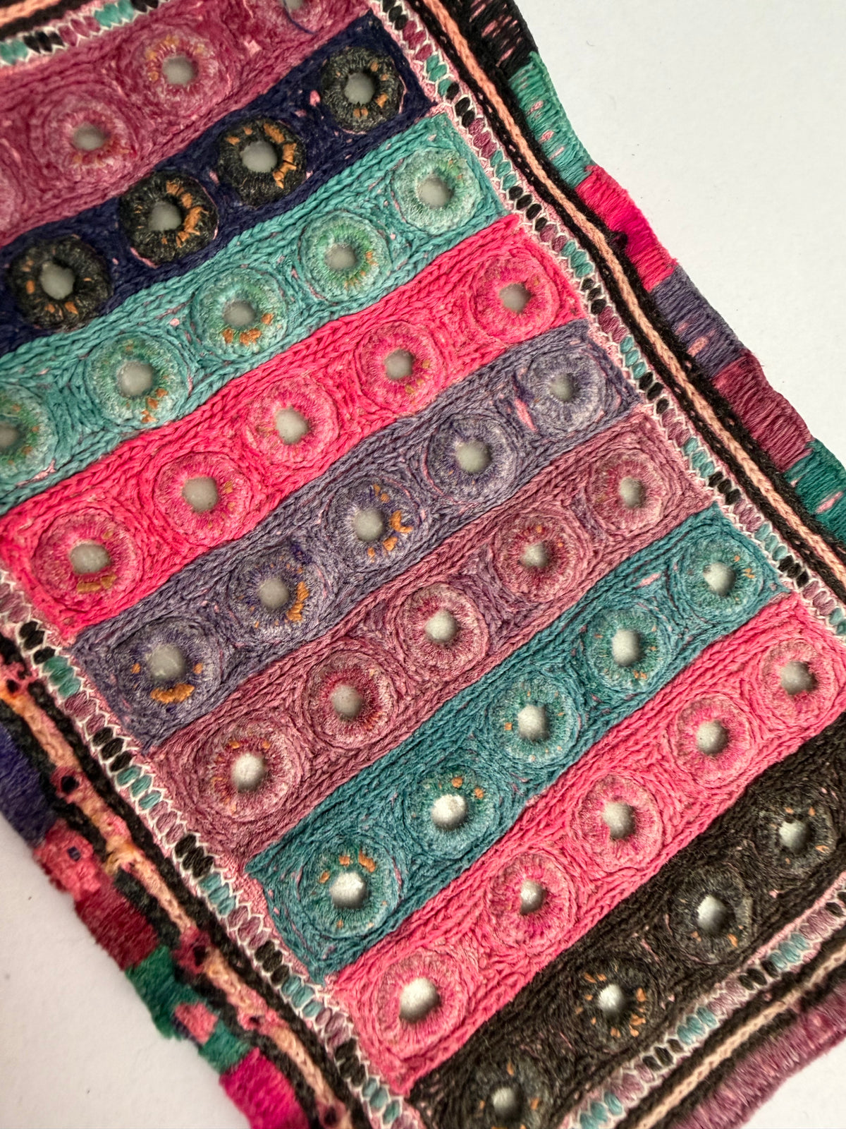 Stripe Multicoloured Vintage Patch From Gujarat