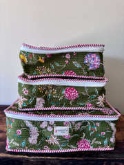 Travel Packing Cube – Set of 3 Green Floral