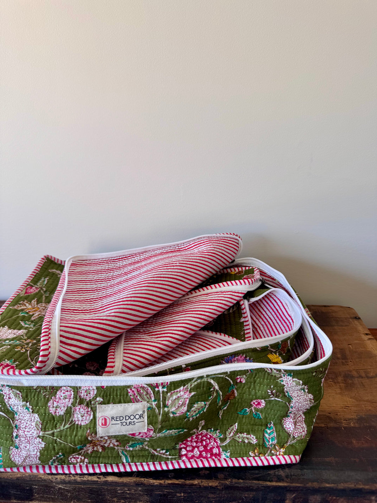 Travel Packing Cube – Set of 3 Green Floral