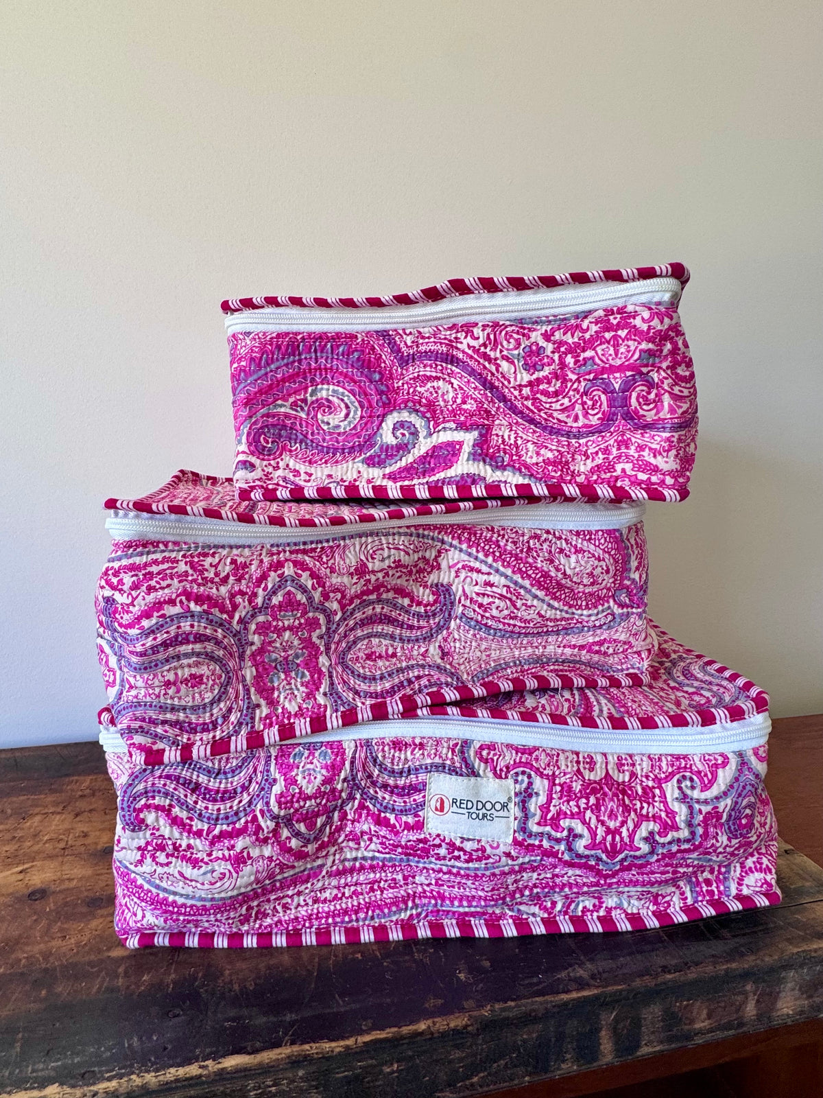 Travel Packing Cube – Set of 3 Pink Paisley