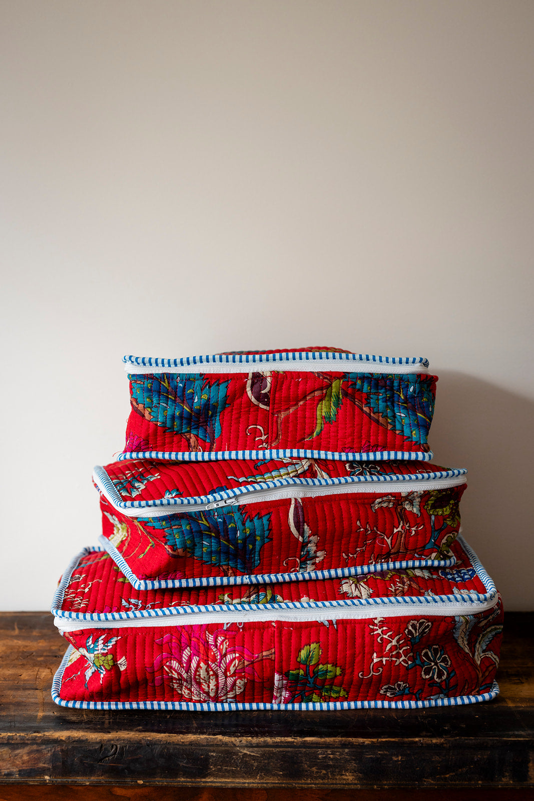Travel Packing Cube – Set of 3 Red Floral