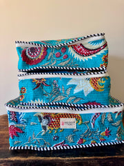 Travel Packing Cube – Set of 3 Turquoise Floral