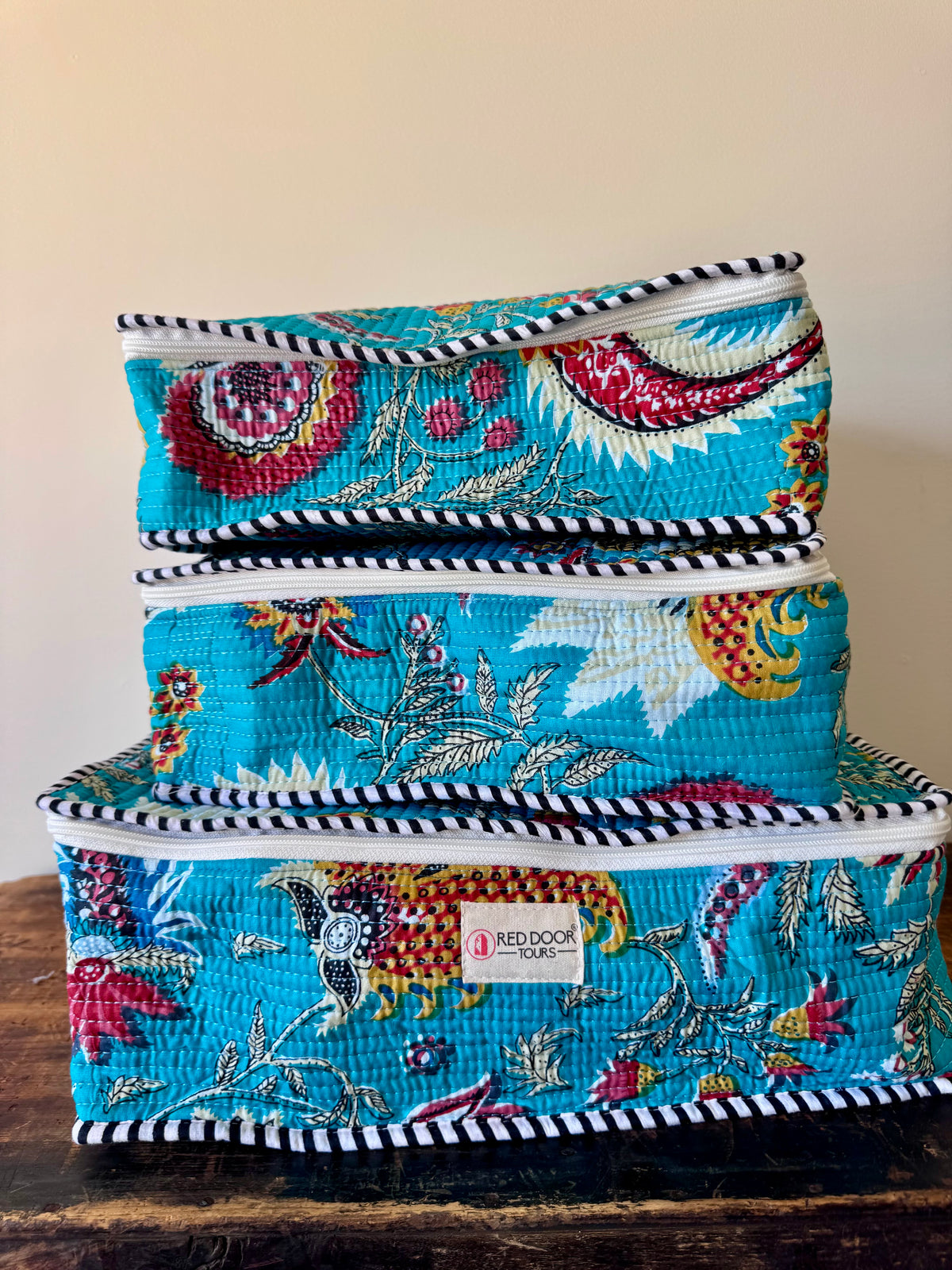 Travel Packing Cube – Set of 3 Turquoise Floral