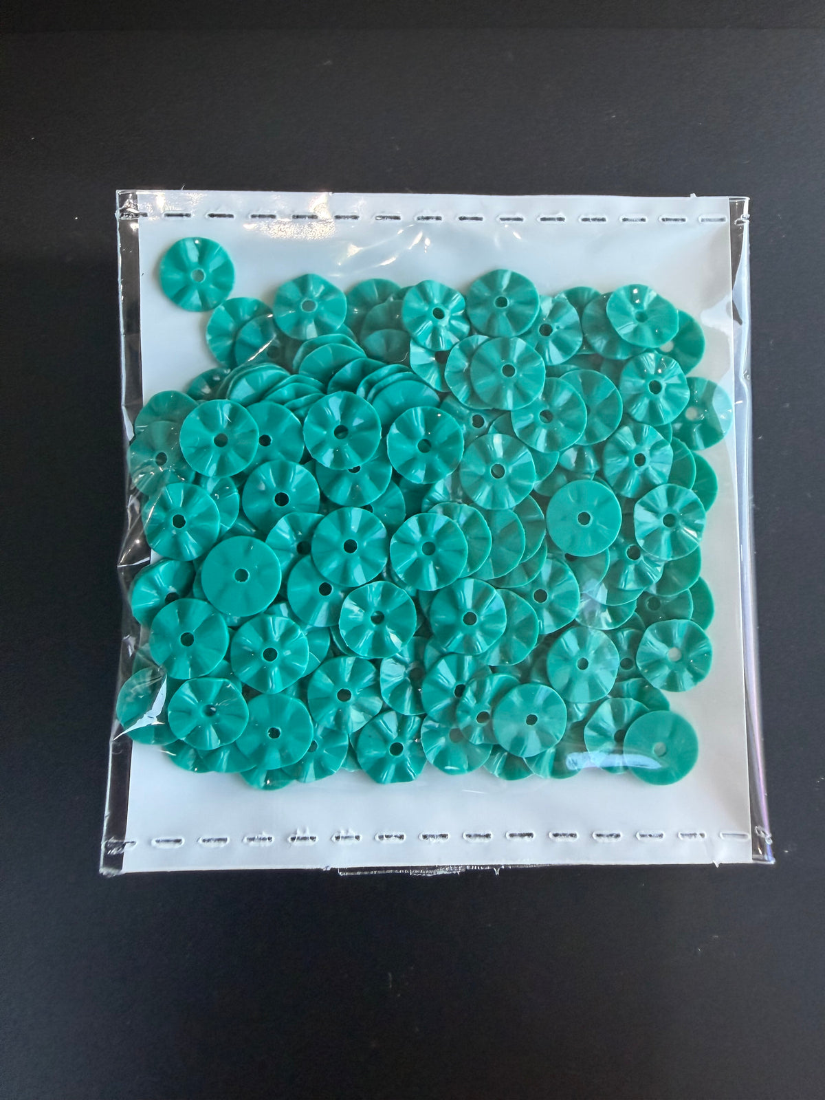 Turquoise Sequins – Textured Round Shape