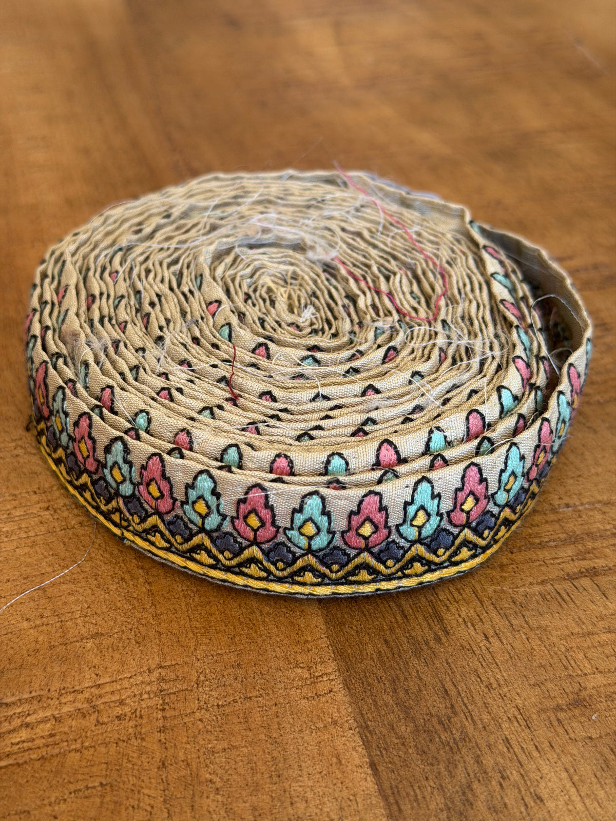 Upcycled Saree Trim – Turquoise & Pink