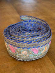 Upcyled Saree Trim – Pastel Paisley