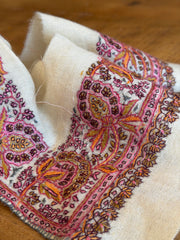 Upcyled Saree Trim – Pink & Orange – Hand Stitched Wool