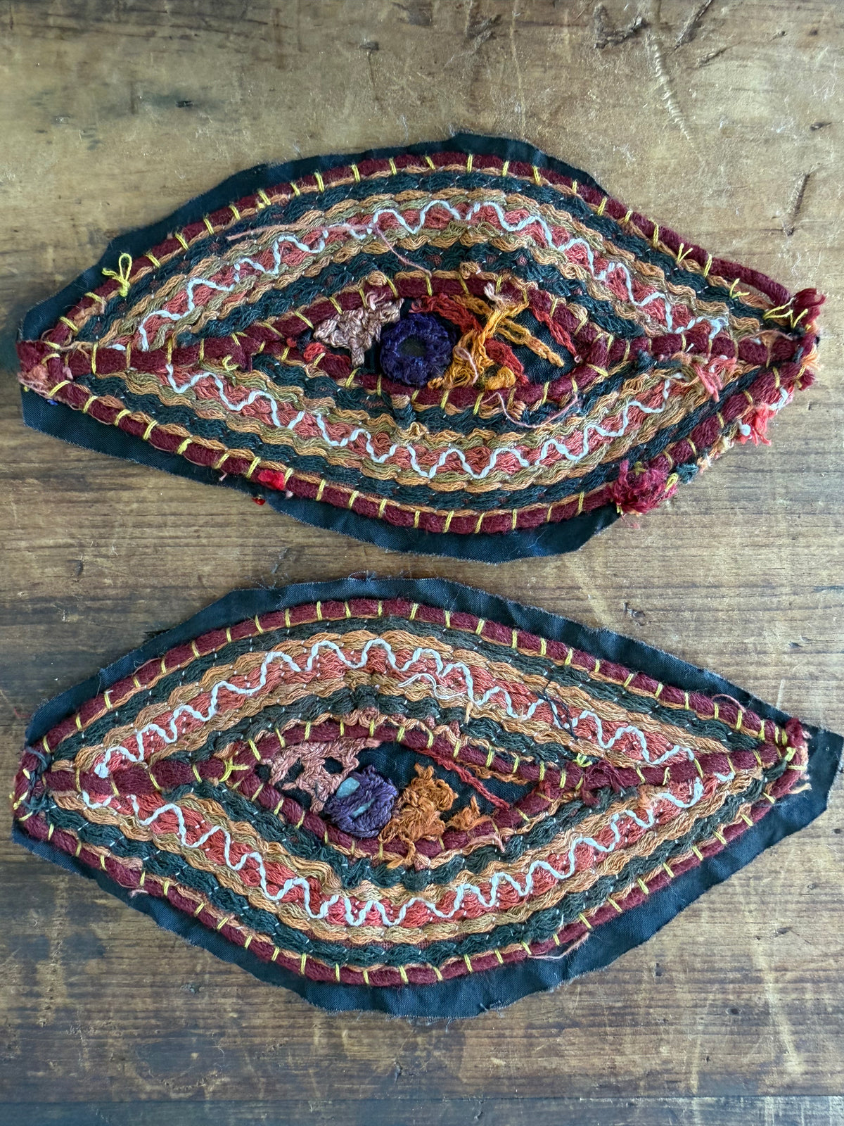 Vintage Embroidered Patch From India – Leaf Shape