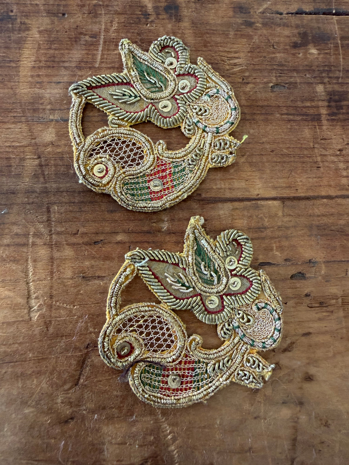 Vintage Zardozi Embroidered Patch – 2 pieces
