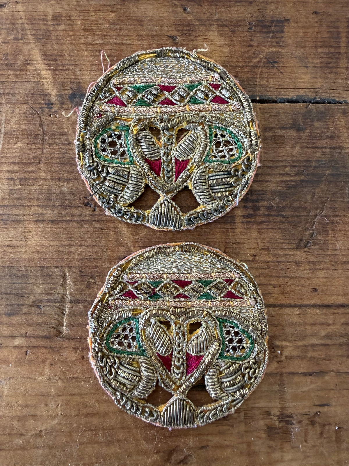 Vintage Zardozi Embroidered Patch – 2 pieces