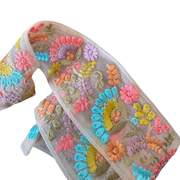 Yellow & Blue Delicate Flower Ribbon